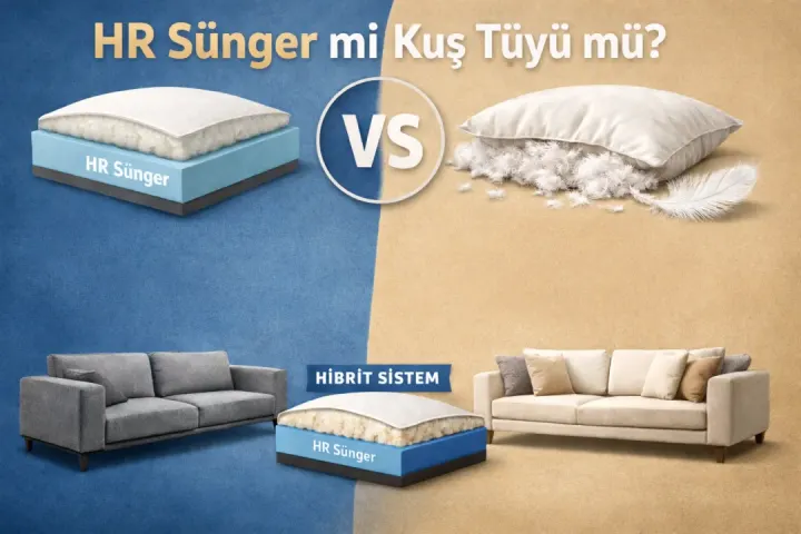 Mobilyada HR Sünger mi Kuş Tüyü mü? Doğru Konforu Seçmenin Rehberi