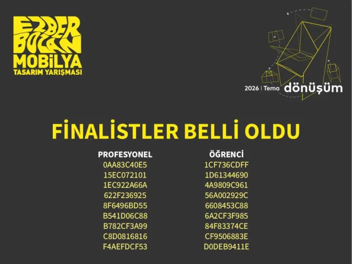 VI. Ezber Bozan Mobilya Tasarım Yarışması’nda 18 Finalist Proje Belli Oldu