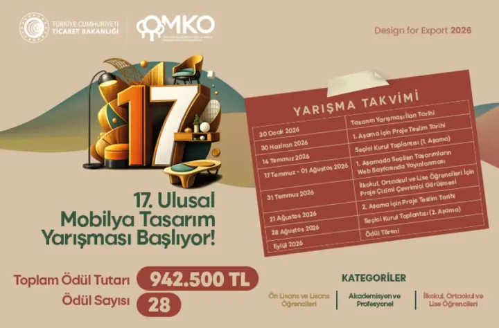 17. Ulusal Mobilya Tasarım Yarışması'nda İkinci Aşamaya Kalan Projeler Açıklandı