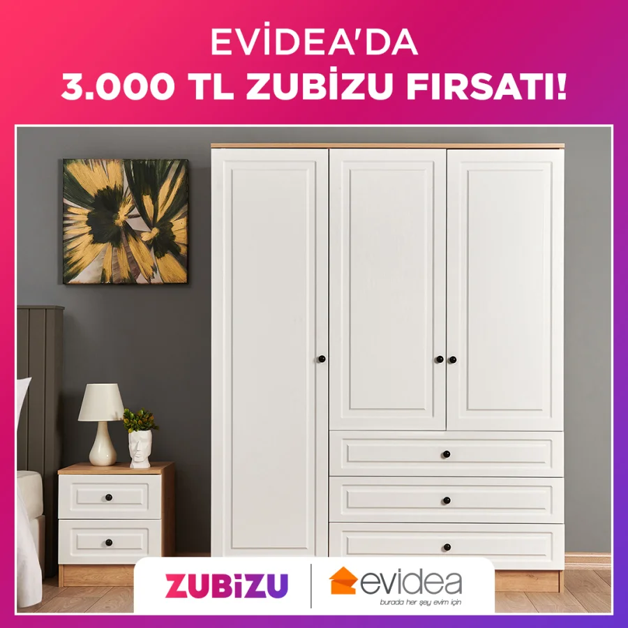 ZUBİZU’lulara Evidea’da Büyük Fırsat: 3.000 TL Hediye!