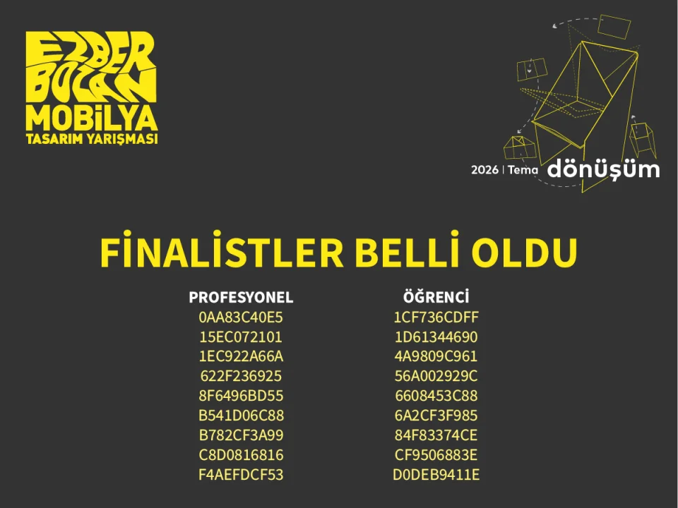 VI. Ezber Bozan Mobilya Tasarım Yarışması’nda 18 Finalist Proje Belli Oldu