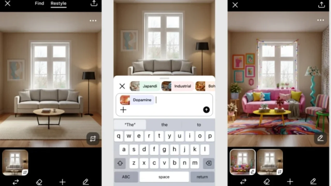 Pinterest Restyle Geliyor: Yapay Zekâ ile Odanızı ve Mobilyalarınızı Yeniden Tasarlayın